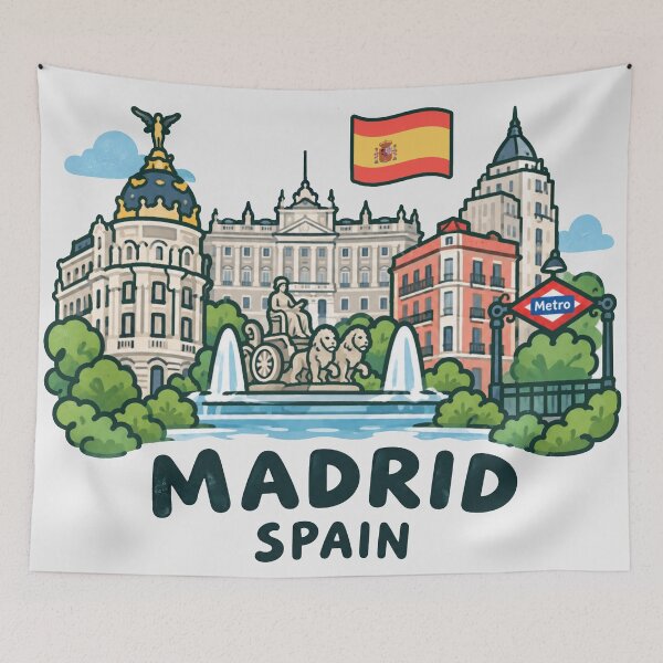 Item preview, Madrid Spain Cute City designed and sold by HowToCanadian.