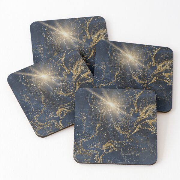Item preview, Luxury Navy Blue Marble and Gold Sparkle Wall Art, Abstract Celestial Poster Print designed and sold by Diseño que alegran tu día.