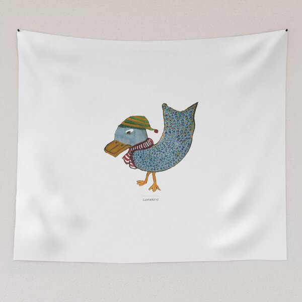 Item preview, Cozy Winter Duckling - Whimsical Watercolor Wall Art designed and sold by lumekind.