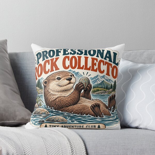 Item preview, Professional Rock Collector Otter – Vintage Cute Wildlife Sticker designed and sold by ChicClicker.