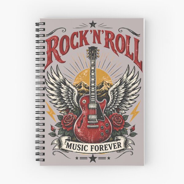 Item preview, Rock N Roll Red Guitar Wings Vintage Emblem designed and sold by Skyrocketz.