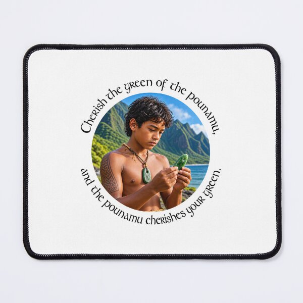 Item preview, Maori Value Proverb - Cherish the green of the pounamu | Pacific Art designed and sold by ShakaLife.org.