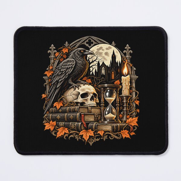 Item preview, Memento Mori – Gothic Raven Skull Vintage Art designed and sold by JanChryzostom.