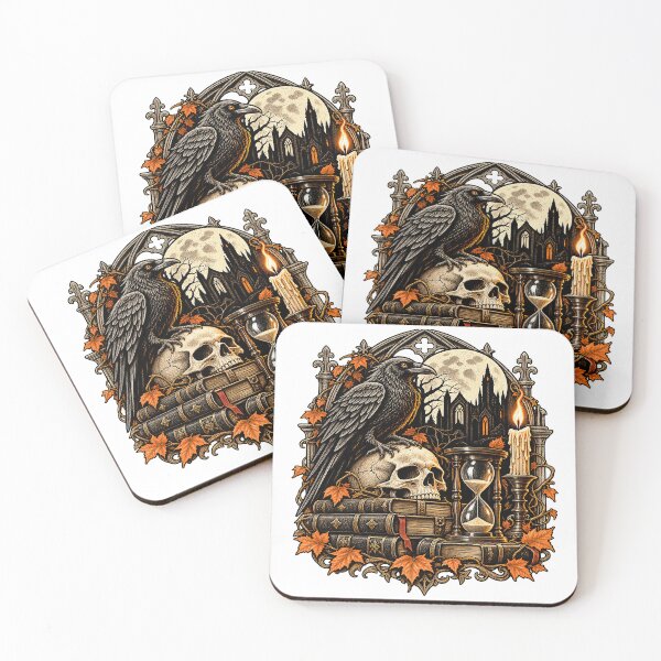 Item preview, Memento Mori – Gothic Raven Skull Vintage Art designed and sold by JanChryzostom.