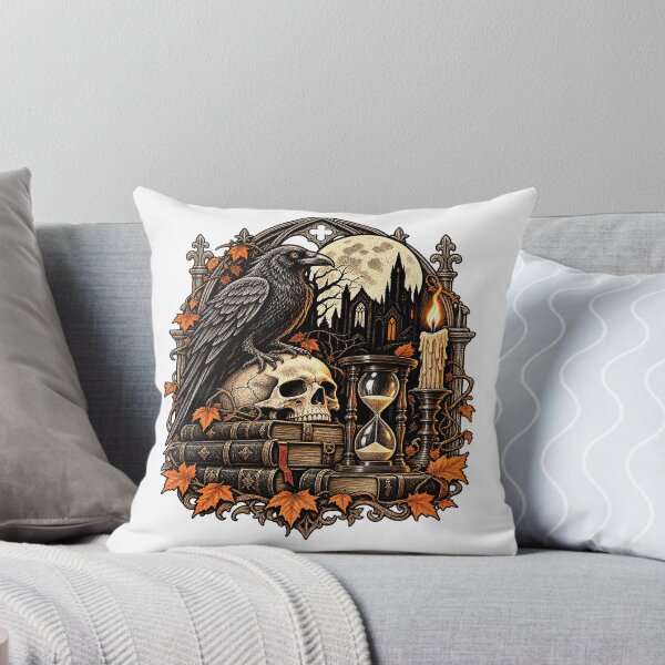 Item preview, Memento Mori – Gothic Raven Skull Vintage Art designed and sold by JanChryzostom.