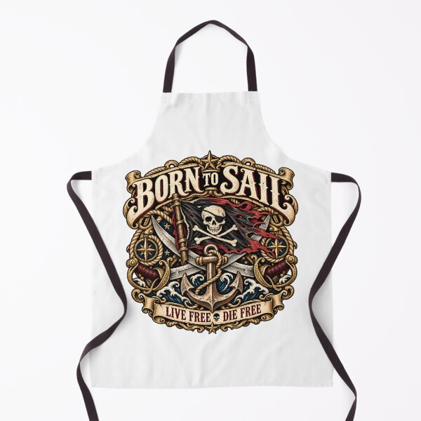 Item preview, Born to Sail: Live Free, Die Free Pirate Emblem designed and sold by ZayCreates.