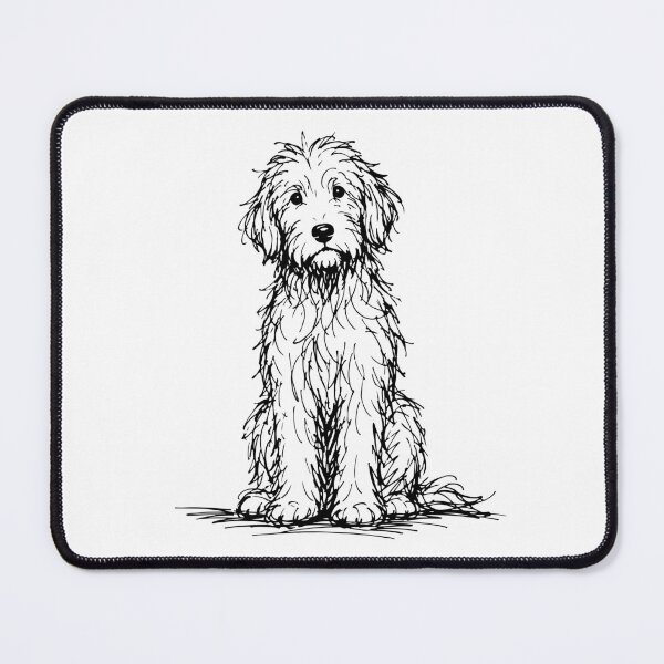 Item preview, Goldendoodle Puppy Dog Sketch designed and sold by pixiedustpaint.