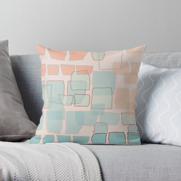 Brick Wall Blush Throw Pillow