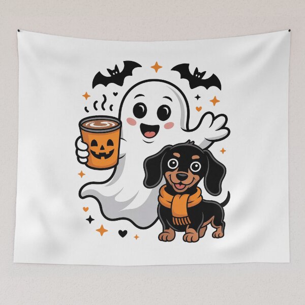 Item preview, Cute Ghost Dog Halloween Coffee designed and sold by limanol.