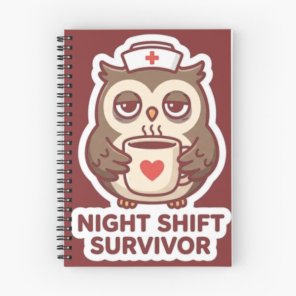 Item preview, Night Shift Survivor Owl T-Shirt & Sticker - Funny Nurse Coffee Lover Gift designed and sold by Spiking11.