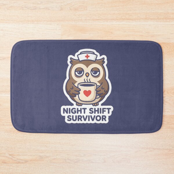 Item preview, Night Shift Survivor Owl T-Shirt & Sticker - Funny Nurse Coffee Lover Gift designed and sold by Spiking11.