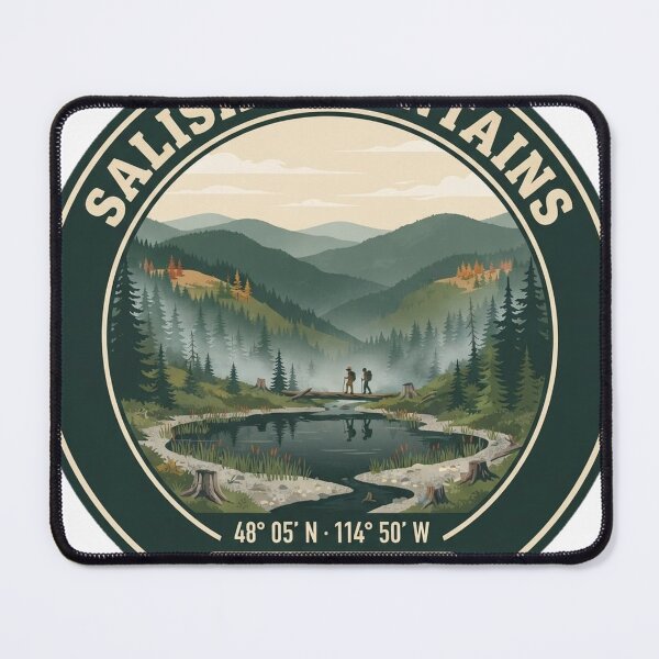 Item preview, Salish Mountains Montana Vintage Hiking Badge designed and sold by mnkyride.