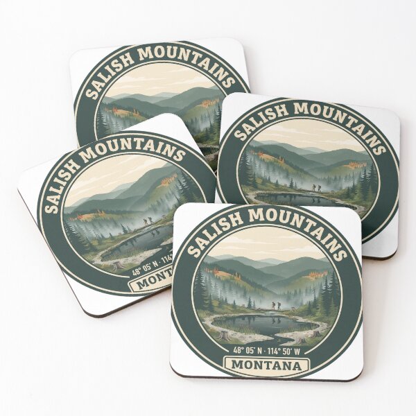Item preview, Salish Mountains Montana Vintage Hiking Badge designed and sold by mnkyride.