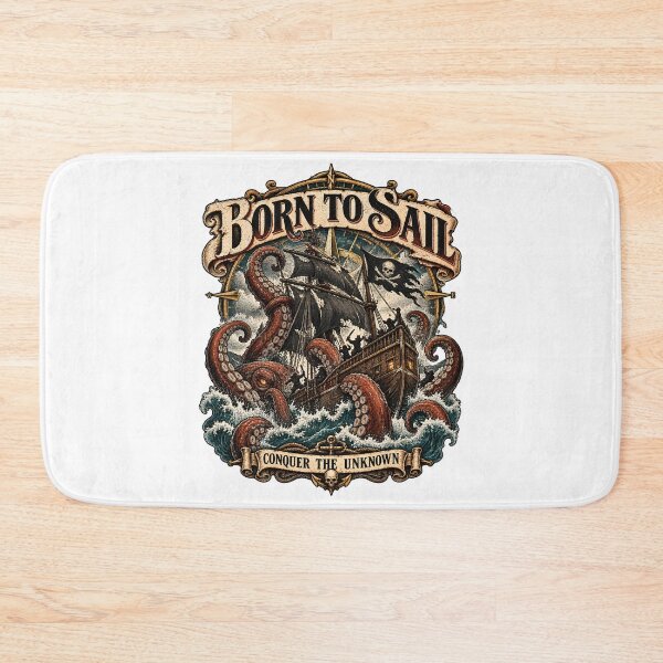Item preview, Born to Sail - Conquer the Unknown Kraken Pirate Emblem designed and sold by ZayCreates.