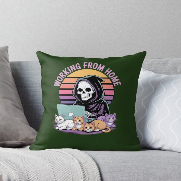 Item preview, Working From Home Scary Skeleton Sarcastic Remote Worker 265 designed and sold by WILLArtCrafts.