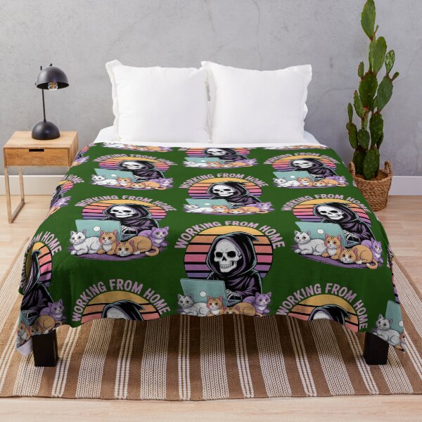 Item preview, Working From Home Scary Skeleton Sarcastic Remote Worker 265 designed and sold by WILLArtCrafts.