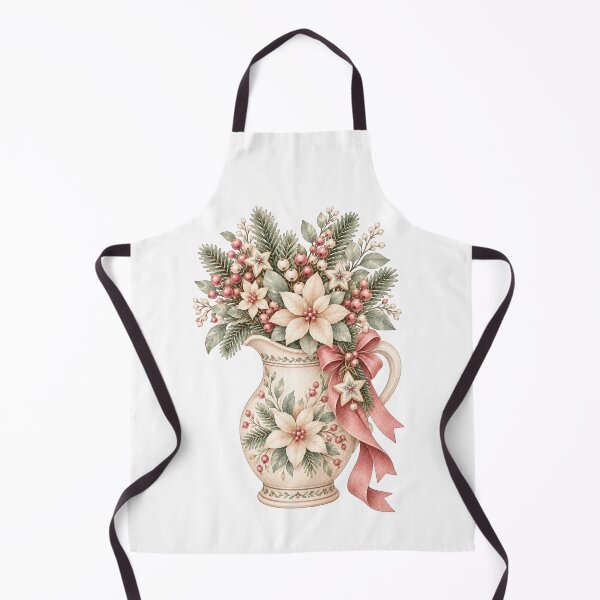 Item preview, Nordic Christmas Poinsettia Floral Pitcher Watercolor Holiday designed and sold by Jonaree Art Design.