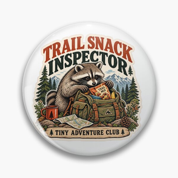 Item preview, Trail Snack Inspector Raccoon – Vintage Outdoor Animal Sticker designed and sold by ChicClicker.