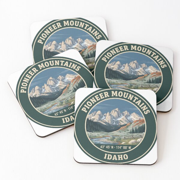 Item preview, Pioneer Mountains Idaho Vintage Hiking Badge designed and sold by mnkyride.