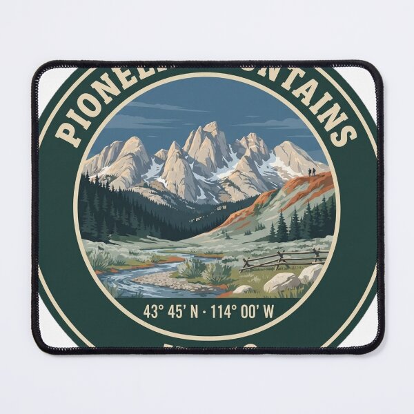 Item preview, Pioneer Mountains Idaho Vintage Hiking Badge designed and sold by mnkyride.