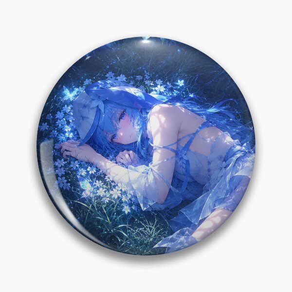 Item preview, The Shorekeeper Ethereal Anime Girl Dreaming in Blue Flowers designed and sold by iwzzuel.