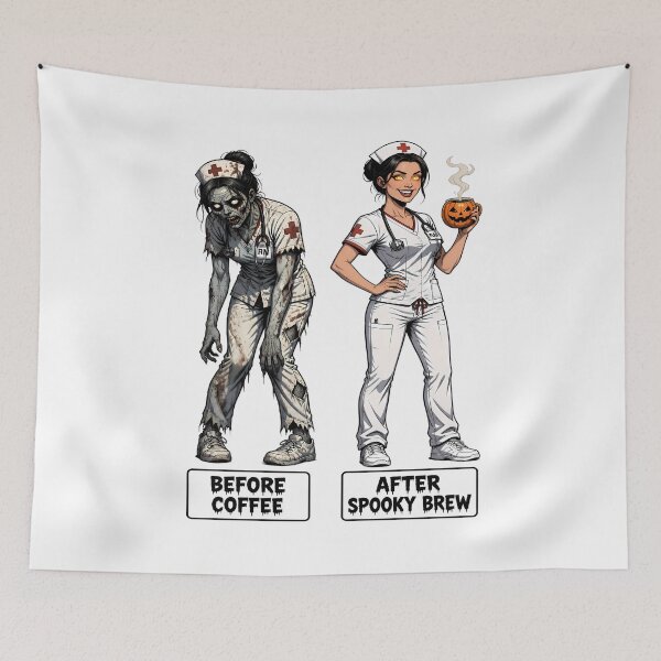 Item preview, Halloween Nurse Coffee – Before Coffee After Spooky Brew designed and sold by Art-Arcade6.