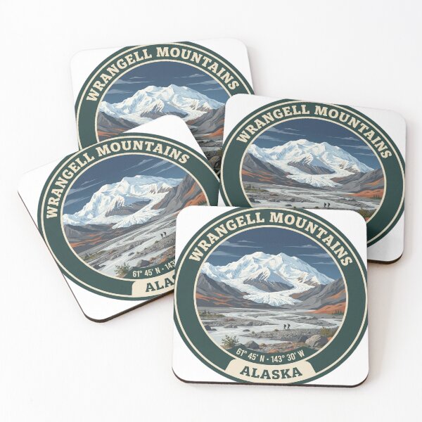 Item preview, Wrangell Mountains Alaska Vintage Hiking Badge designed and sold by mnkyride.