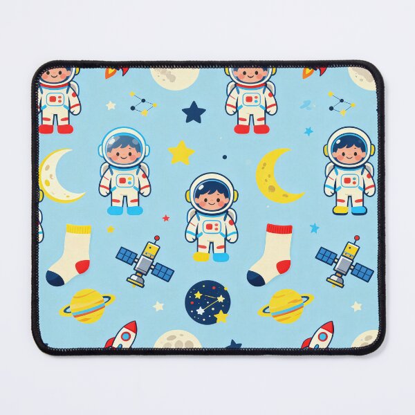 Item preview, Cute Astronaut Rocket Moon Planet Kids Space Seamless Pattern designed and sold by Mimoshi ⭐⭐⭐⭐⭐.