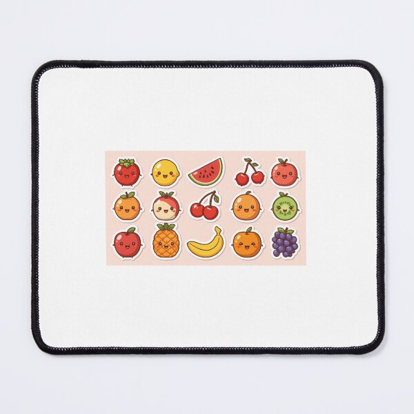 Item preview, kawaii fruits stickers designed and sold by Zapixels.