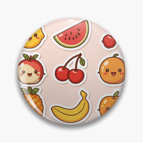 Item preview, kawaii fruits stickers designed and sold by Zapixels.
