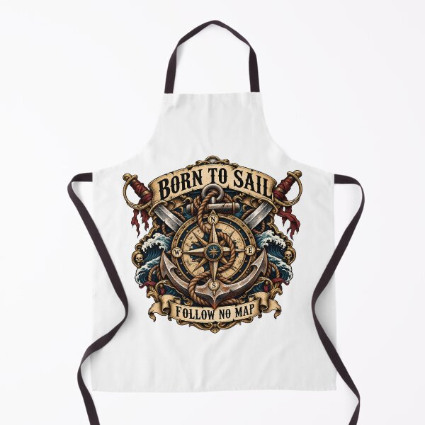 Item preview, Born To Sail - Follow No Map Nautical Pirate Emblem designed and sold by ZayCreates.