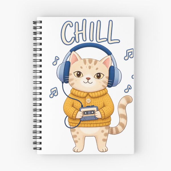 Item preview, Cute Chill Cat Listening To Music Headphones designed and sold by Nicha Studio.