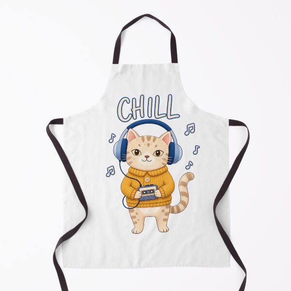 Item preview, Cute Chill Cat Listening To Music Headphones designed and sold by Nicha Studio.