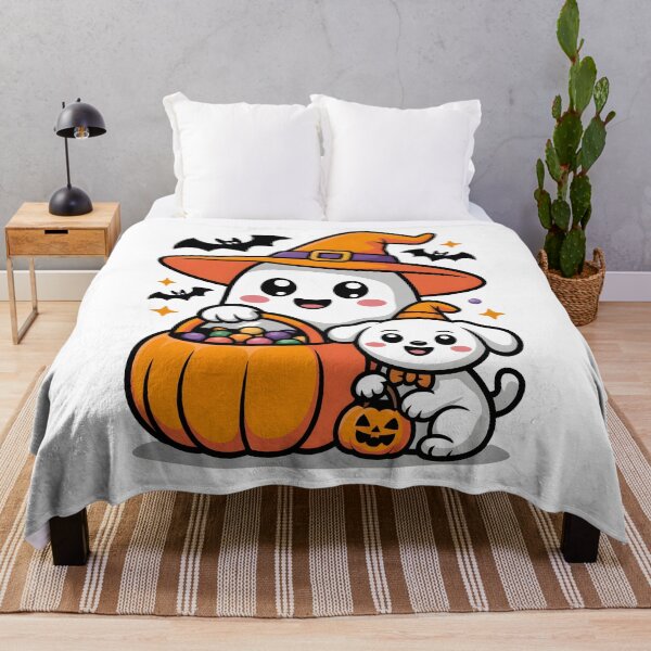 Item preview, Cute Halloween Ghost Dog Pumpkin designed and sold by limanol.