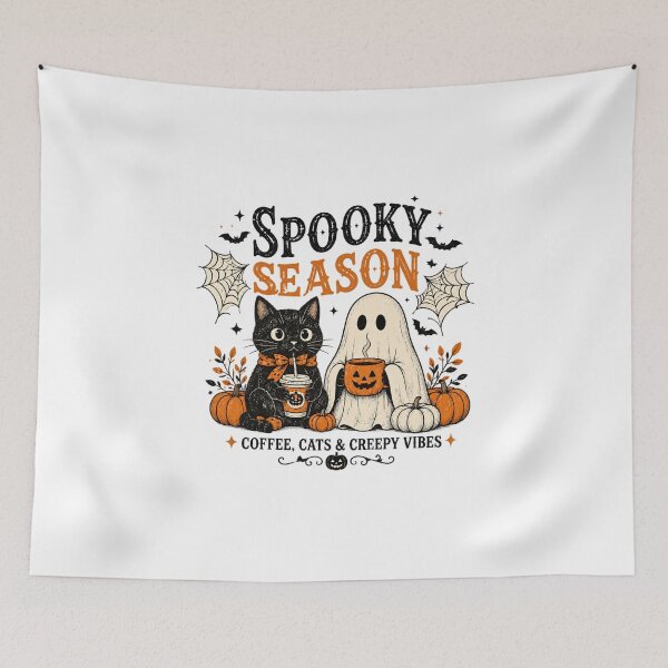 Item preview, Spooky Season Coffee Cats & Creepy designed and sold by ArunikaVelora.