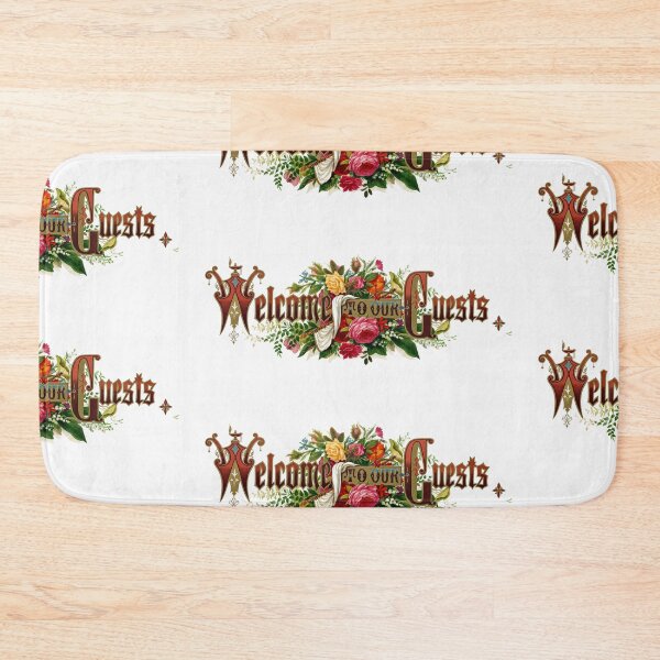 Item preview, Welcome To Our Guests Floral Lettering designed and sold by artofuniverse.