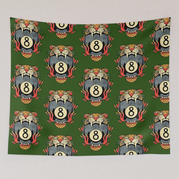 Item preview, Lucky Leopard Traditional Tattoo 8 Ball Streetwear Vintage 769 designed and sold by GritBloodline.