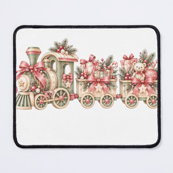 Item preview, Vintage Christmas Train Nordic Holiday Watercolor Illustration designed and sold by Jonaree Art Design.