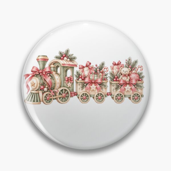Item preview, Vintage Christmas Train Nordic Holiday Watercolor Illustration designed and sold by Jonaree Art Design.