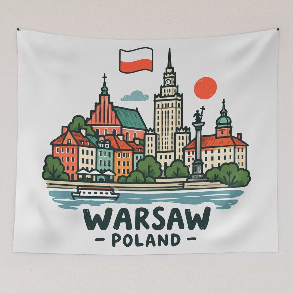 Item preview, Warsaw Poland Cute City designed and sold by HowToCanadian.