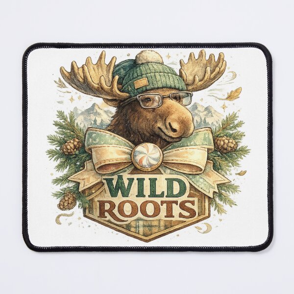 Item preview, Wild Roots Moose Retro Woodland Outdoor Adventure Nature Lover Art designed and sold by inkoutninja.