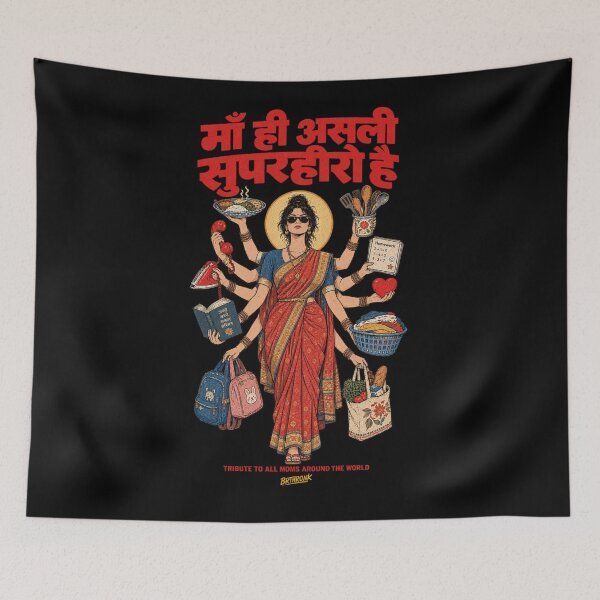 Item preview, Indian Maa Superhero - Sari Thali Art designed and sold by BRTHRCNK01.