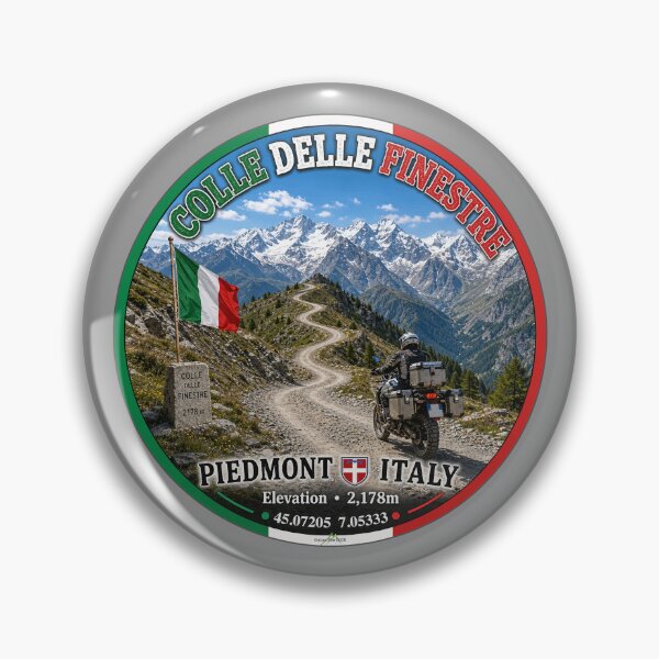 Item preview, Colle delle Finestre Italy Finestre Pass Sticker TShirt 03 designed and sold by OuterShellUK.