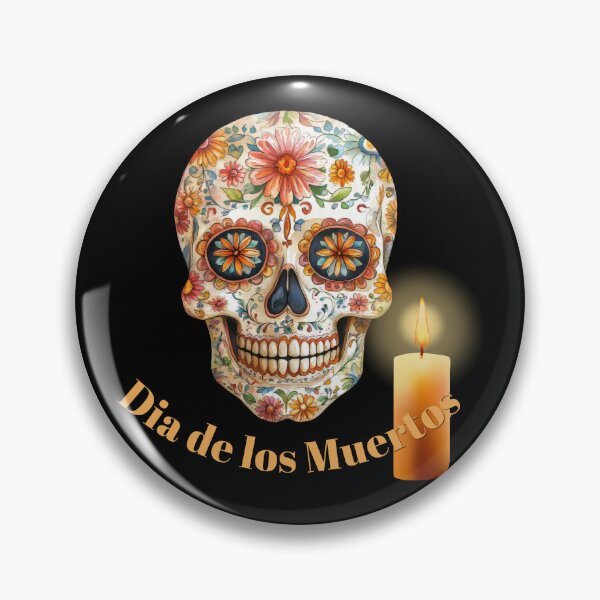 Item preview, Dia de los Muertos Floral Sugar Skull with Candle designed and sold by EwaMariaShop.