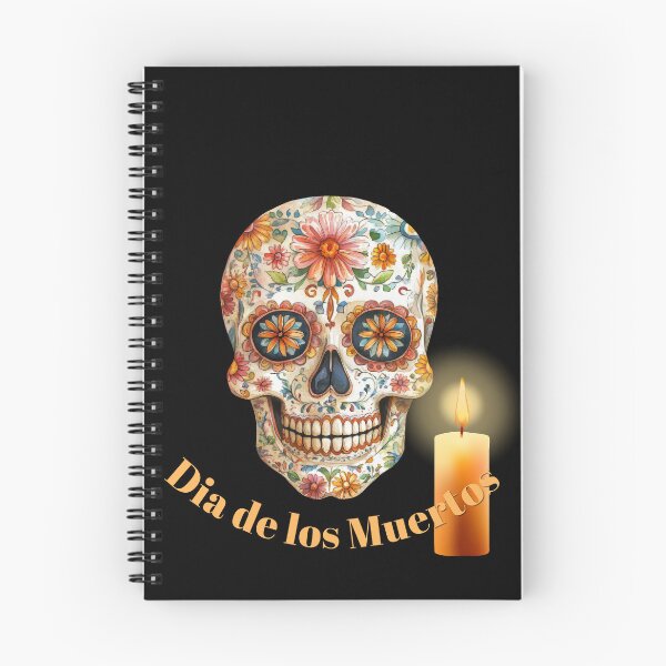 Item preview, Dia de los Muertos Floral Sugar Skull with Candle designed and sold by EwaMariaShop.