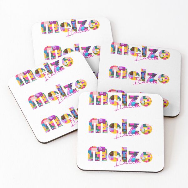 Item preview, Melzo, Milano, Italy, Italia, colorful typography design for travellers designed and sold by Wanderful-roads.
