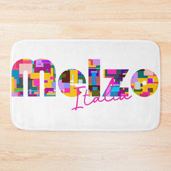 Item preview, Melzo, Milano, Italy, Italia, colorful typography design for travellers designed and sold by Wanderful-roads.