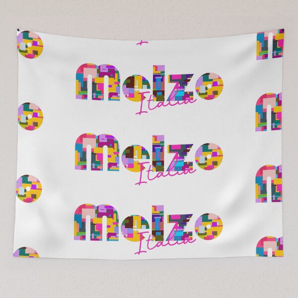 Item preview, Melzo, Milán, Italia, diseño tipográfico colorido para viajeros designed and sold by Wanderful-roads.