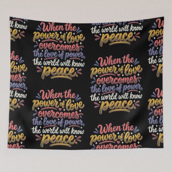 Item preview, When The Power Of Love Overcomes The Love Of Power Peace Retro Graphic designed and sold by GiftsProShop.