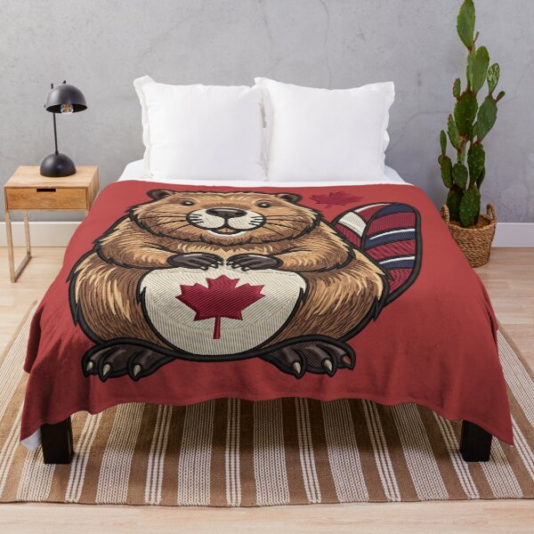 Item preview, Happy Canadian Beaver with Maple Leaves designed and sold by ArtDesignTp.